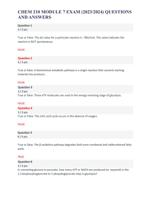 CHEM 210 MODULE 7 EXAM (2023-2024) QUESTIONS AND ANSWERS