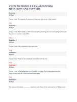 CHEM 210 MODULE 8 EXAM (2023-2024) QUESTIONS AND ANSWERS