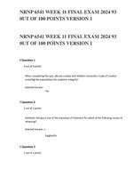 NRNP 6541 WEEK 11 FINAL EXAM 2024 93 0UT OF 100 POINTS VERSION 1