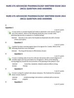 NURS 676 ADVANCED PHARMACOLOGY MIDTERM EXAM 2024 (WCU) QUESTION AND ANSWERS