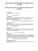 NURS 676 FINAL EXAM 2024 VERSION 3 QUESTIONS WITH ANSWERS