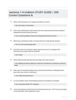 sections 1-4 midterm STUDY GUIDE / 200 Correct Questions &