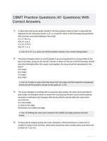 CBMT Practice Questions |41 Questions| With Correct Answers.