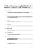 Wall Street Prep Accounting QUESTIONS AND ANSWERS 100% VERIFIED A+ GUARANTEED