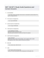 NST 160 MT 2 Study Guide Questions and Correct Answers