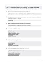 EMD Course Questions Study Guide Rated A+