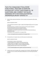 Farm Fire Independent Policy EXAM FUNCTIONAL ANATOMY & EXERCISE PHYSIOLOGY LATEST 2024 EXAM ALL 50 QUESTIONS AND CORRECT DETAILED ANSWERS WITH RATIONALES(VERIFIED ANSWERS)|ALREADY GRADED A+