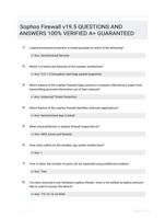 Sophos Firewall v19.5 QUESTIONS AND ANSWERS 100% VERIFIED A+ GUARANTEED