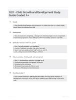 DCF - Child Growth and Development Study Guide Graded A+