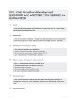 DCF - Child Growth and Development QUESTIONS AND ANSWERS 100% VERIFIED A+ GUARANTEED