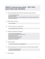 ABFM In training exam pearls . TEST 2024 QUESTIONS AND ANSWERS