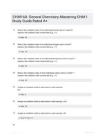 CHM160: General Chemistry Mastering CHM I Study Guide Rated A+