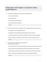 Philosophy 100 Chapter 3 Questions Study Guide Rated A+