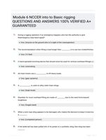 Module 6 NCCER into to Basic rigging QUESTIONS AND ANSWERS 100% VERIFIED A+ GUARANTEED