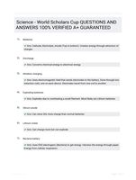 Science - World Scholars Cup QUESTIONS AND ANSWERS 100% VERIFIED A+ GUARANTEED