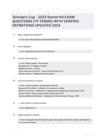 Scholar's Cup - 2023 Starter Kit EXAM QUESTIONS (79 TERMS) WITH VERIFIED DEFINITIONS UPDATED 2024