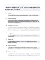 World Scholars Cup 2024 Study Guide Questions and Correct Answers