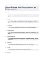 Chapter 2 Review Study Guide Questions and Correct Answers