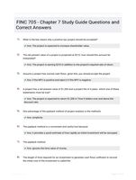 FINC 705 - Chapter 7 Study Guide Questions and Correct Answers