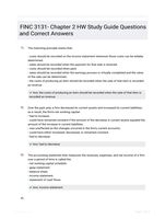 FINC 3131- Chapter 2 HW Study Guide Questions and Correct Answers