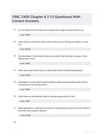 FINC 2400 Chapter 8 |113 Questions| With Correct Answers.