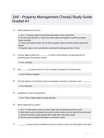 SAE - Property Management (Texas) Study Guide Graded A+