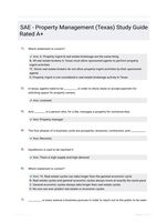 SAE - Property Management (Texas) Study Guide Rated A+