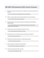 MS DMV |58 Questions| With Correct Answers.