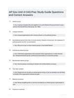 AP Gov Unit 4 CAQ Prac Study Guide Questions and Correct Answers