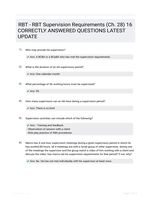 RBT - RBT Supervision Requirements (Ch. 28) 16 CORRECTLY ANSWERED QUESTIONS LATEST UPDATE