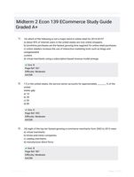 Midterm 2 Econ 139 ECommerce Study Guide Graded A+