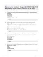 Ecommerce midterm chapter 3 QUESTIONS AND ANSWERS 100% VERIFIED A+ GUARANTEED