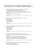 Ecommerce Quiz 2- Chapter 9 Already Passed