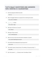 TLETA Week 9 QUESTIONS AND ANSWERS 100% VERIFIED A+ GUARANTEED