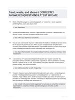 fraud, waste, and abuse 6 CORRECTLY ANSWERED QUESTIONS LATEST UPDATE