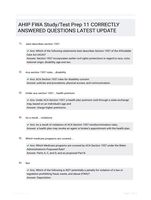 AHIP FWA Study/Test Prep 11 CORRECTLY ANSWERED QUESTIONS LATEST UPDATE