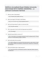 NASCLA Accredited (Exam-Walden  University 2024 EXAM WITH VERIIED  ANSWERS) - JJ Johnson Contractor Seminar