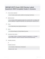 NRCME (DOT) Exam 2022 Review Latest Questions With Complete Grade A Answers