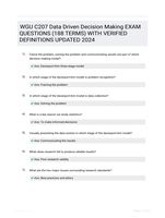 WGU C207 Data Driven Decision Making EXAM QUESTIONS (188 TERMS) WITH VERIFIED DEFINITIONS UPDATED 2024