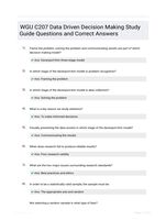 WGU C207 Data Driven Decision Making Study Guide Questions and Correct Answers