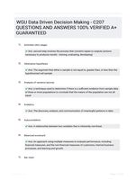 WGU Data Driven Decision Making - C207 QUESTIONS AND ANSWERS 100% VERIFIED A+ GUARANTEED