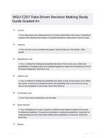 WGU C207 Data Driven Decision Making Study Guide Graded A+