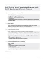 DCF: Special Needs Appropriate Practice Study Guide Questions and Correct Answers