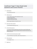 CorePower Yoga C1 Class Study Guide Questions and Correct Answers