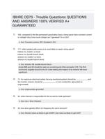 IBHRE CEPS - Trouble Questions QUESTIONS AND ANSWERS 100% VERIFIED A+ GUARANTEED