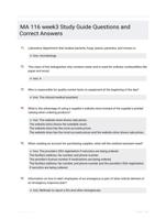 MA 116 week3 Study Guide Questions and Correct Answers