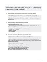 StarGuard Elite LifeGuard Module 4 - Emergency Care Study Guide Rated A+