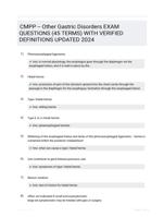 CMPP -- Other Gastric Disorders EXAM QUESTIONS (45 TERMS) WITH VERIFIED DEFINITIONS UPDATED 2024