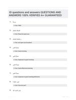 ID questions and answers QUESTIONS AND ANSWERS 100% VERIFIED A+ GUARANTEED