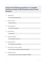 Answer the following questions in complete sentences Study Guide Questions and Correct Answers